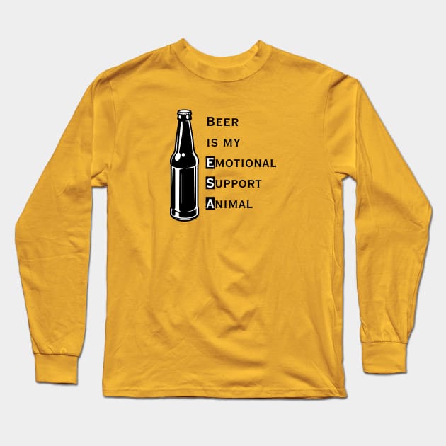 Emotional Support Animal-Beer Long Sleeve T-Shirt by YOPD Artist